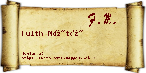 Fuith Máté névjegykártya
