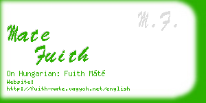 mate fuith business card