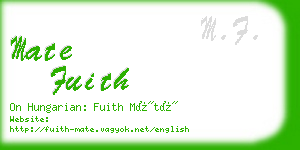 mate fuith business card